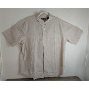 Chops Est 1978 Men's Plaid Shirt beige & White 100% Cotton xxl made in...